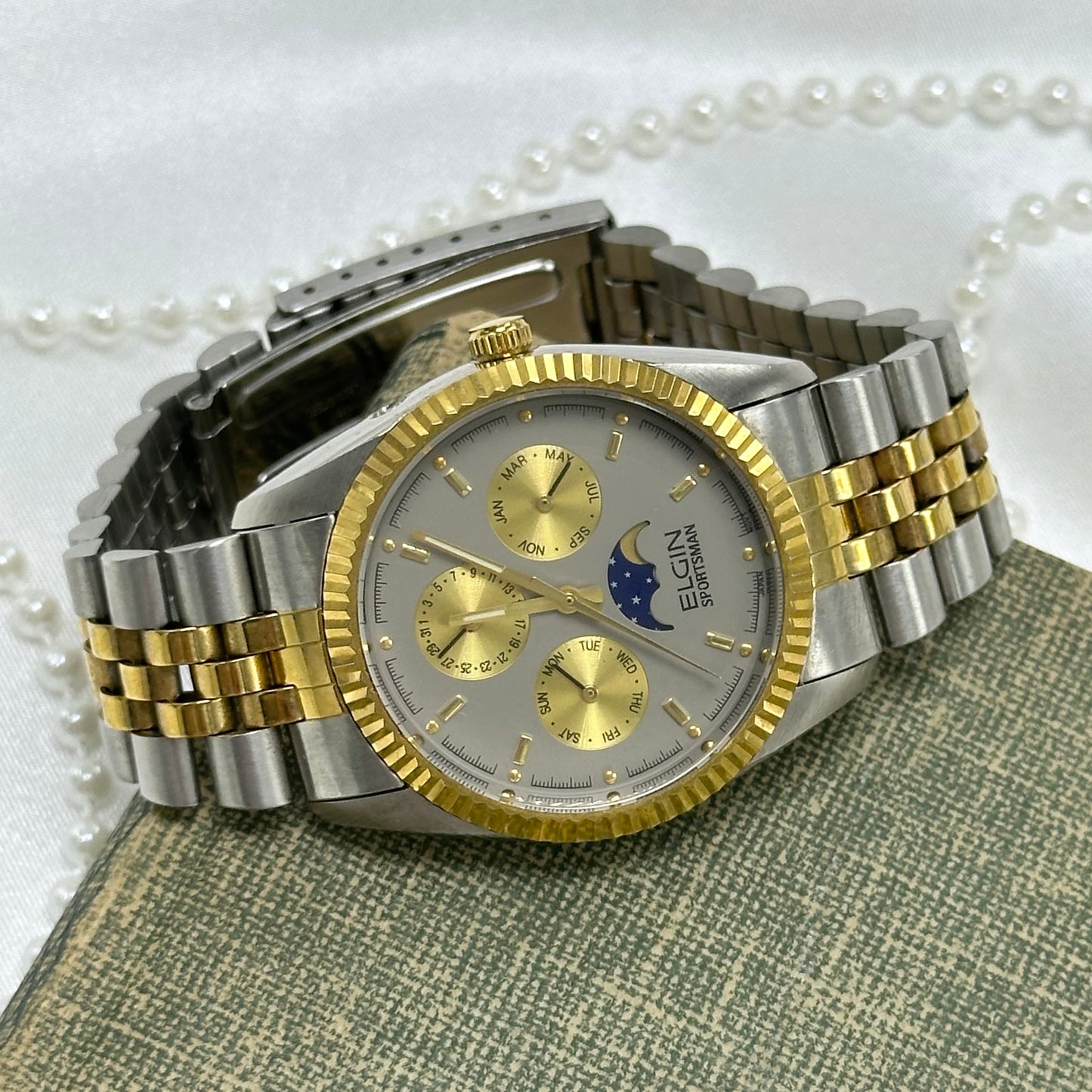 Two-Tone Moonphase Elgin Watch