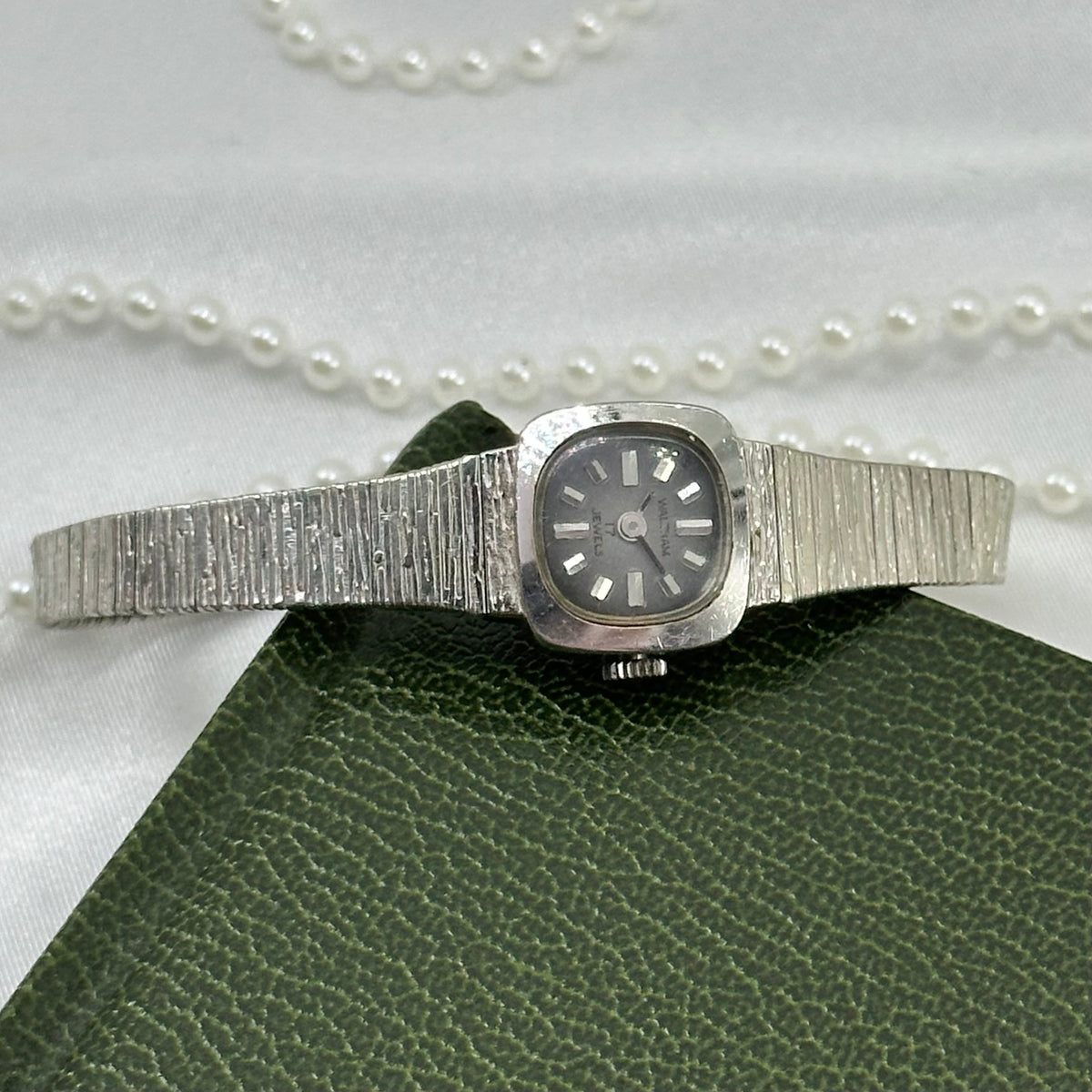 1970's Silver Waltham Wind-Up Watch with Grey Gradient Dial