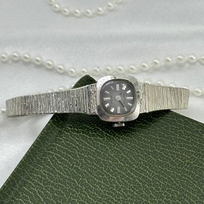 1970's Silver Waltham Wind-Up Watch with Grey Gradient Dial