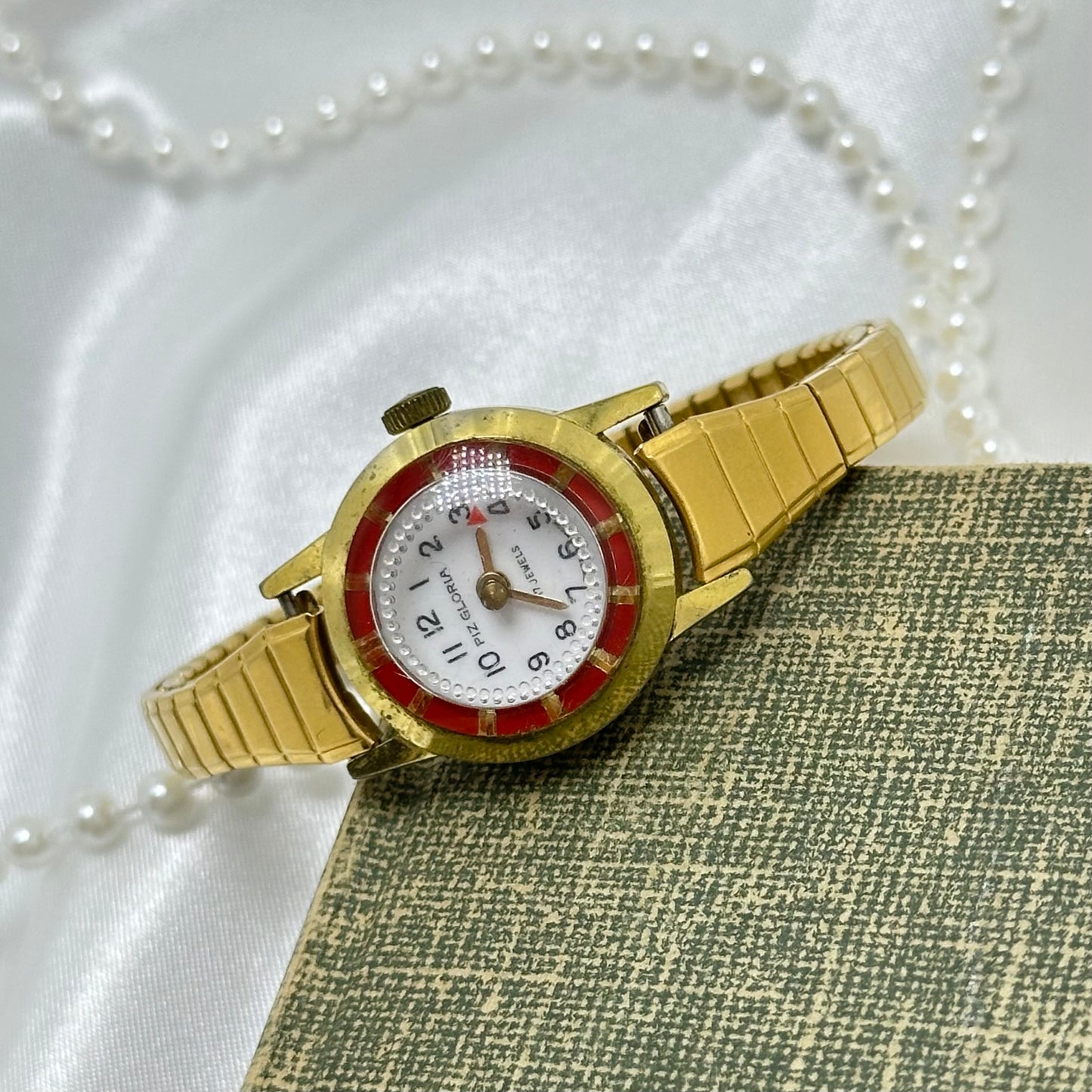 Red and Gold Piz Gloria Vintage Watch