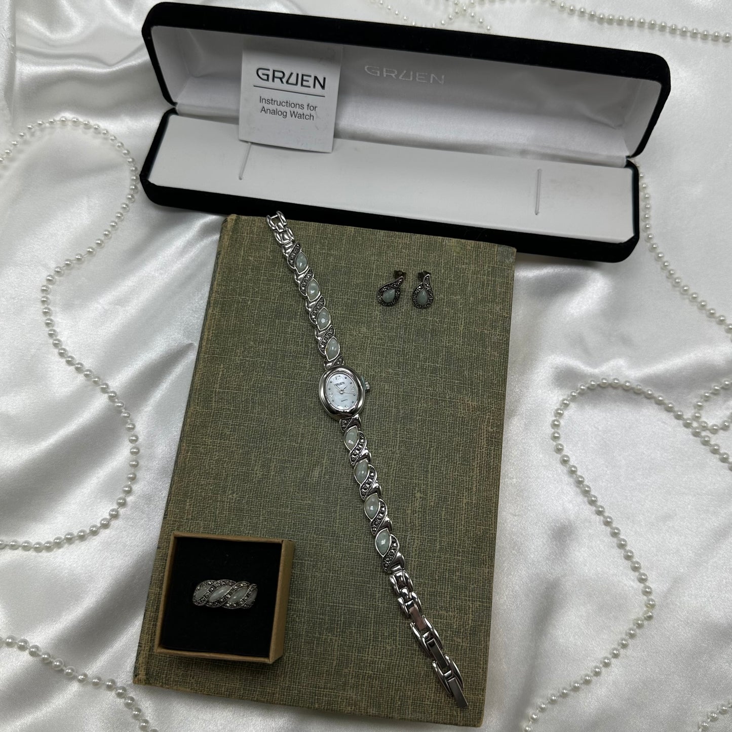 Jade Gruen Watch, Earring & Ring Set