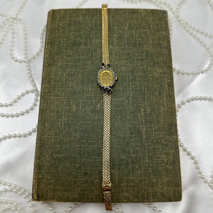 Gold Watch with Blue Stones