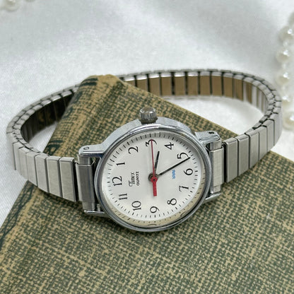 Vintage Round Dial Silver Timex Watch