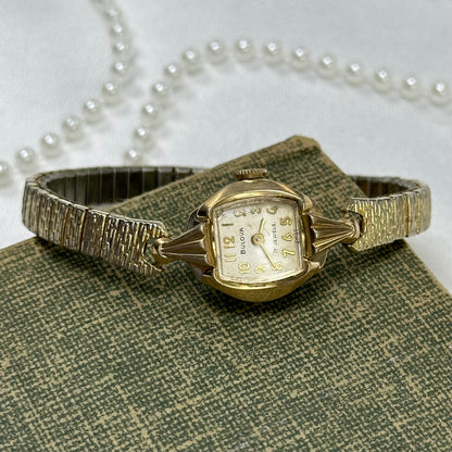 1959 10k RGP Wind-Up Bulova Cocktail Watch with Detailed Band
