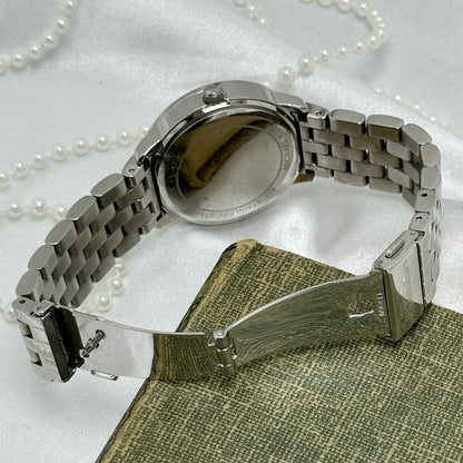 Vintage Silver Michael Kors Watch with Round Diamanté Dial