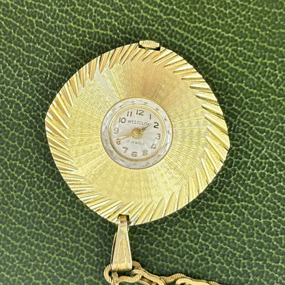 1960's Vintage Gold Westclox Watch Necklace