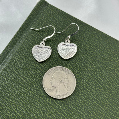 Silver Heart Dangle Earrings