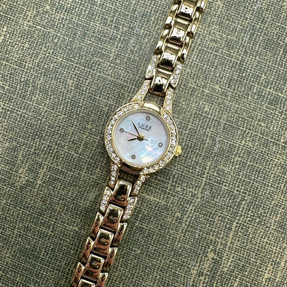 Gold Watch with Mother of Pearl Dial