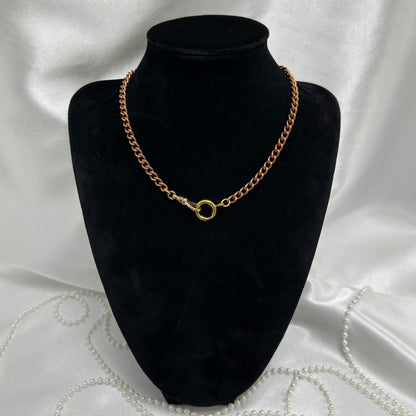 1960's Vintage Rose Gold Chunky Curb Watch Chain with Dog Clip Clasp