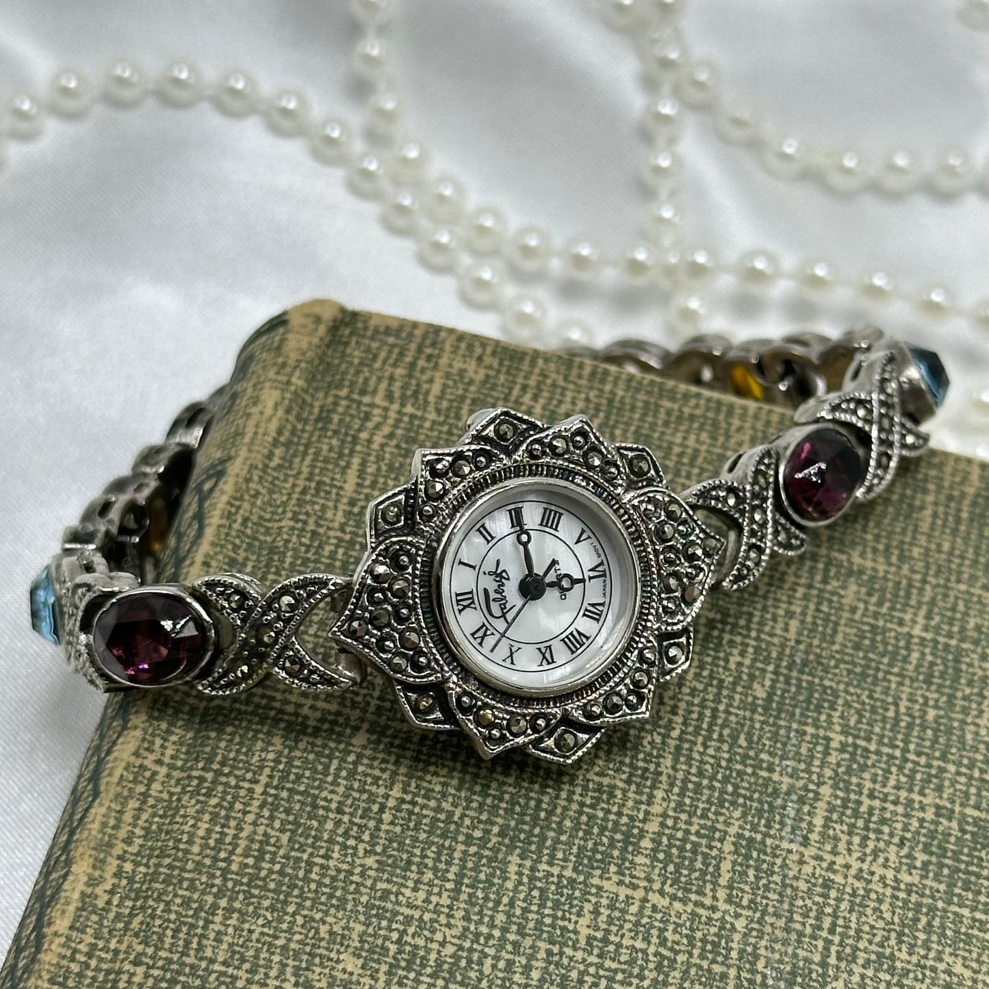 Silver Gemstone Fabergé Watch