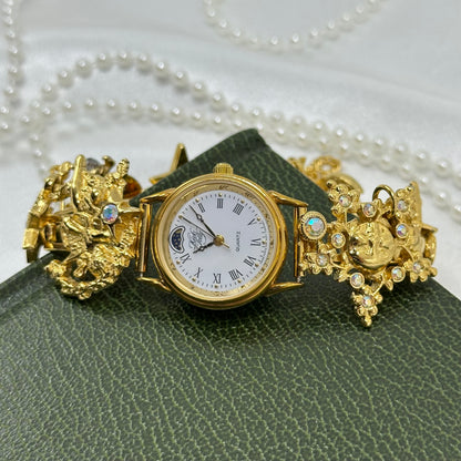 Rare AB Kirks Folly Gold Celestial Charm Watch