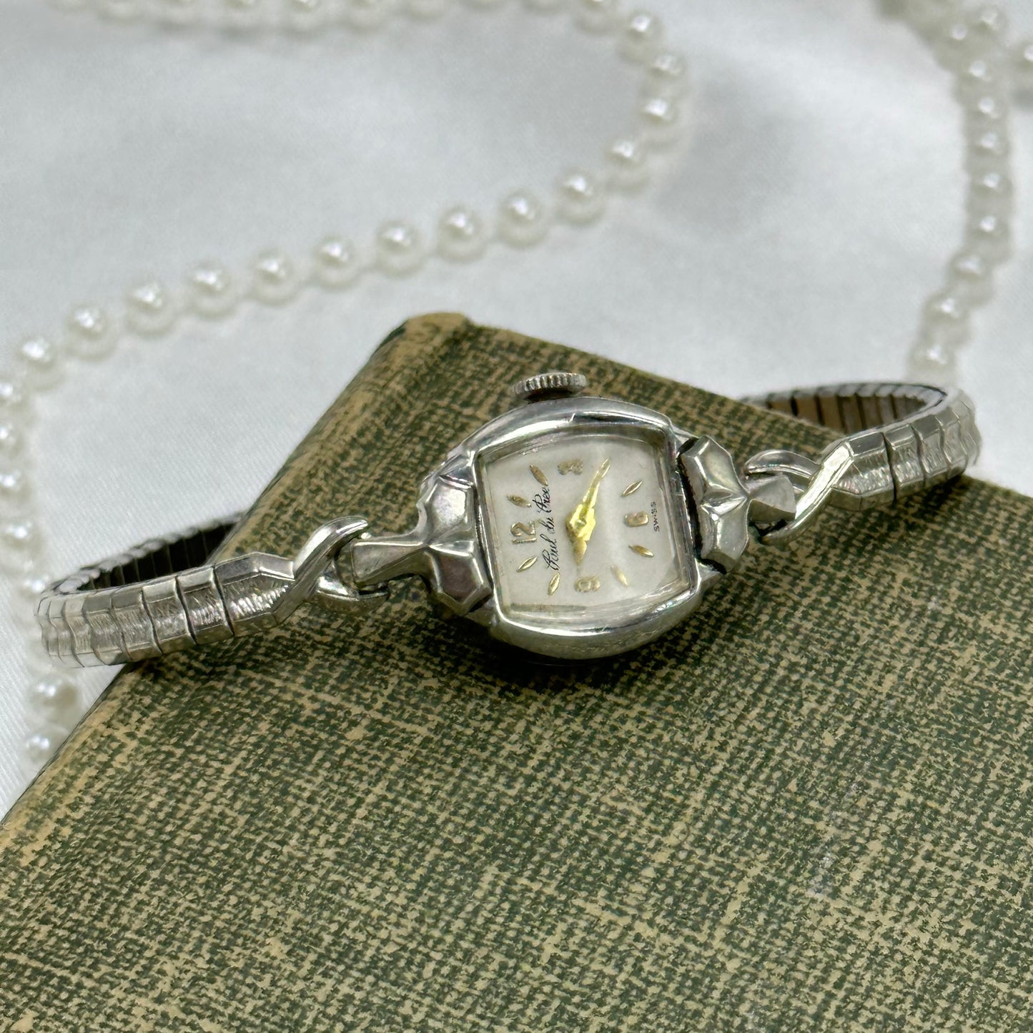 Rare Paul du Pree Dainty 10k RGP Silver Wind-Up Vintage Cocktail Watch