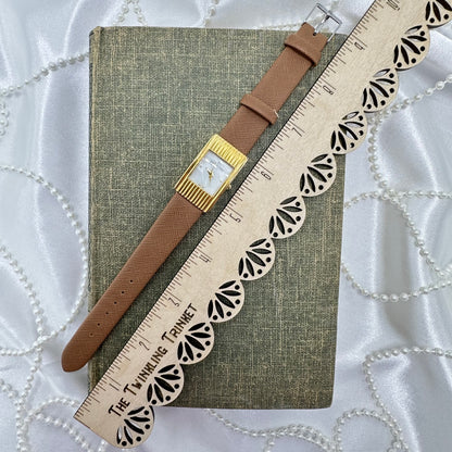 Vintage Gold Joan Rivers Classics Watch with Brown Band