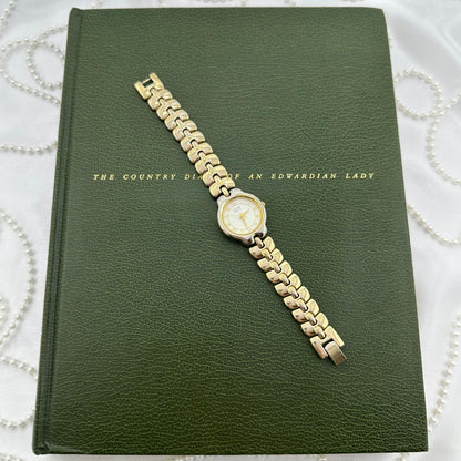 Vintage Gold Citizen Watch with Round Detailed Dial