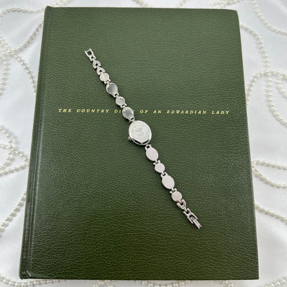 Silver Cameo Watch with Mother of Pearl Dial