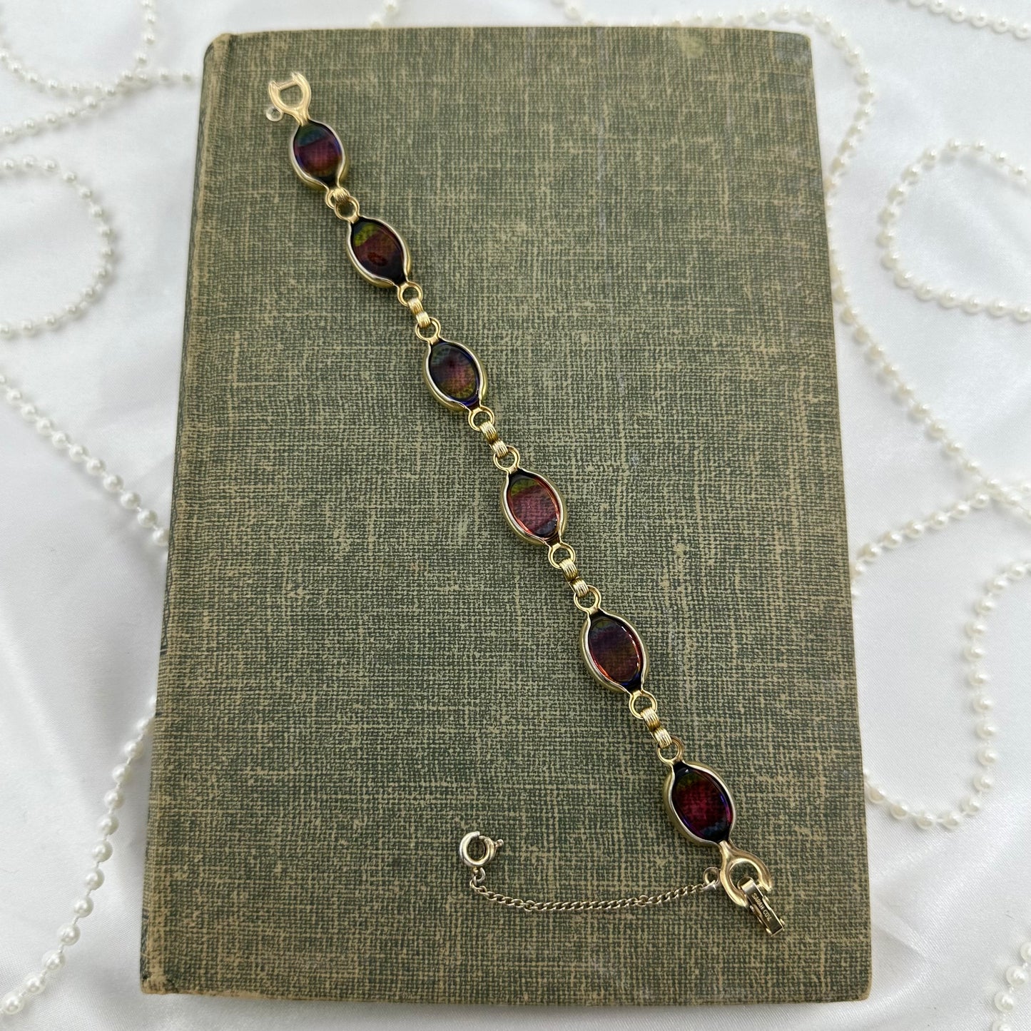 1964 Vintage Sarah Coventry Glass Rainbow Bracelet