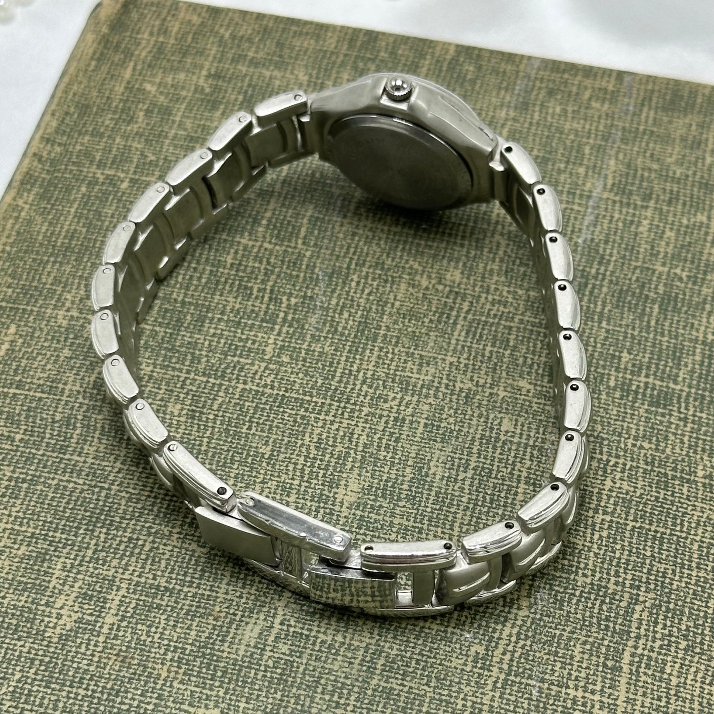 Silver Watch with Blue Dial