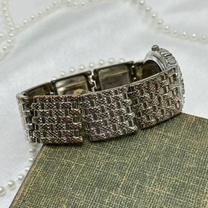 Silver Diamanté Stretchy Band Watch