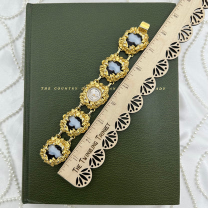 Gold Nugget Watch with Amethyst Gemstone Band