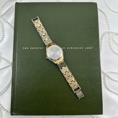 Silver Round Dial Diamanté Watch