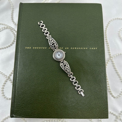 Silver Wrangler Watch with Mother of Pearl Dial and Filigree Band