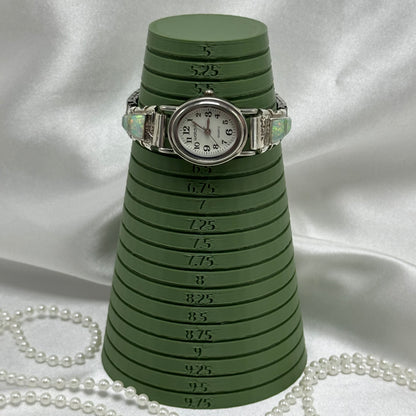 Oval Dial Watch with Sterling Silver and Opal Band
