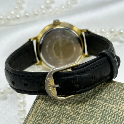 Gold and Black Dual-Time LA Express Watch with Iridescent Dial