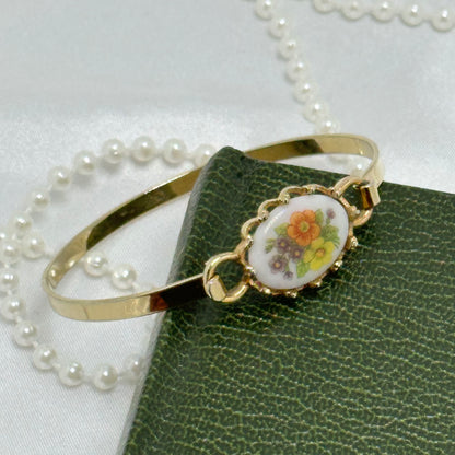 Vintage Porcelain Avon Floral Bangle