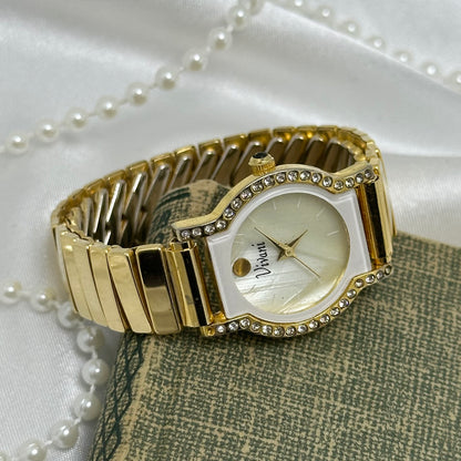 Gold Diamanté Vivani Watch with Mother of Pearl Dial