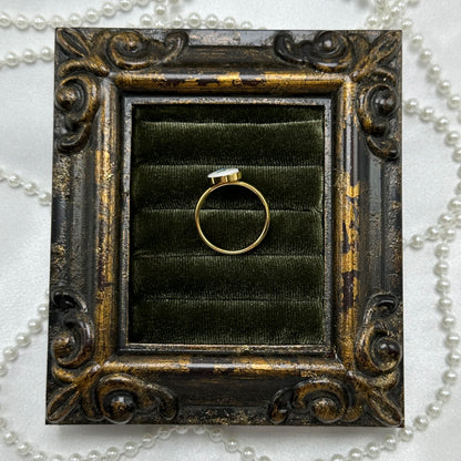 Blue Rose Enamel Cameo Ring