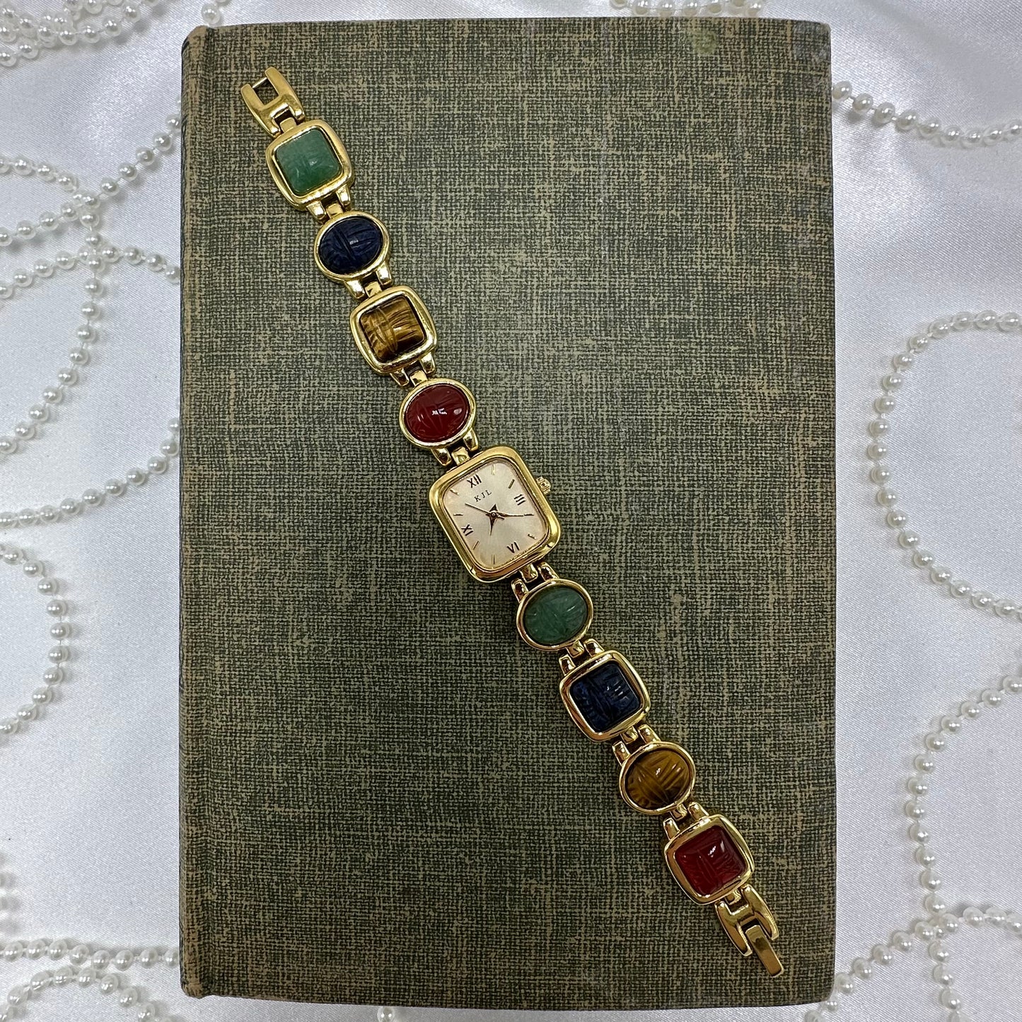 Gold Kenneth Jay Lane Scarab Watch