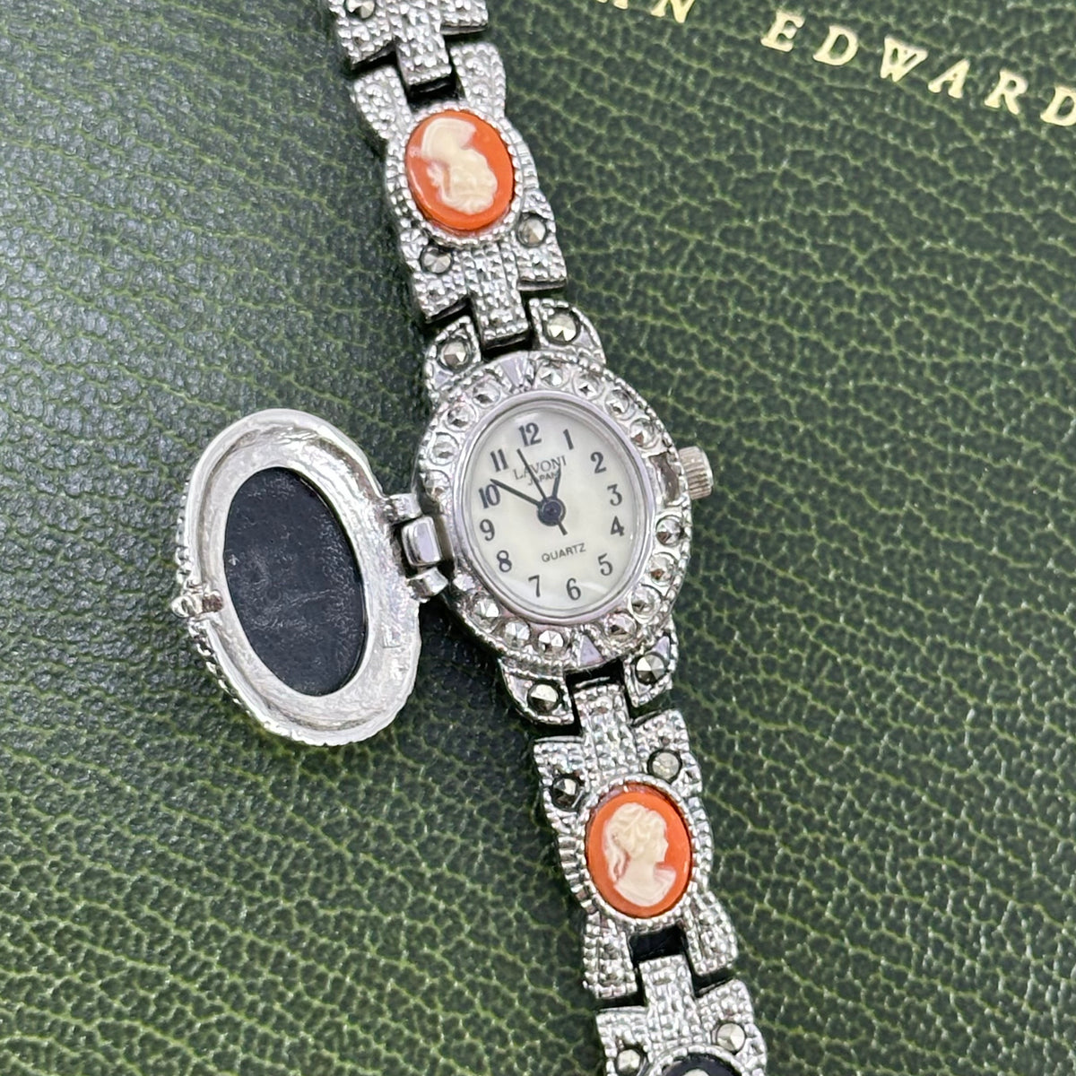Vintage Silver Cameo Peekaboo Watch