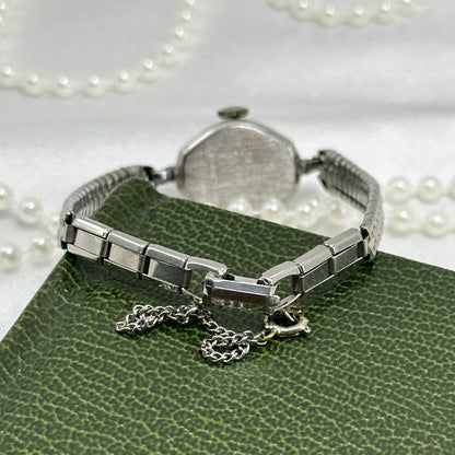 Dainty Vintage Silver Caron Wind-Up Cocktail Watch
