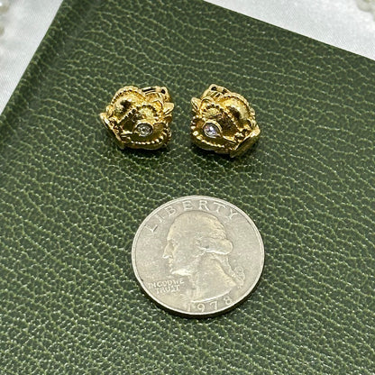 1980's Vintage Avon Gold Regal Crown Clip On Earrings