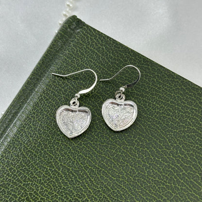 Silver Heart Dangle Earrings