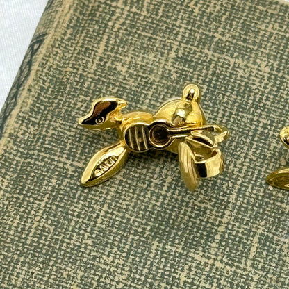 Vintage Clip On Avon Bunny Earrings with Pearls