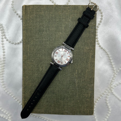 Silver and Rose Gold Watch with Black Band - Never Worn