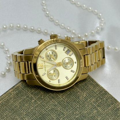 Gold Michael Kors Runway Watch with Date Display