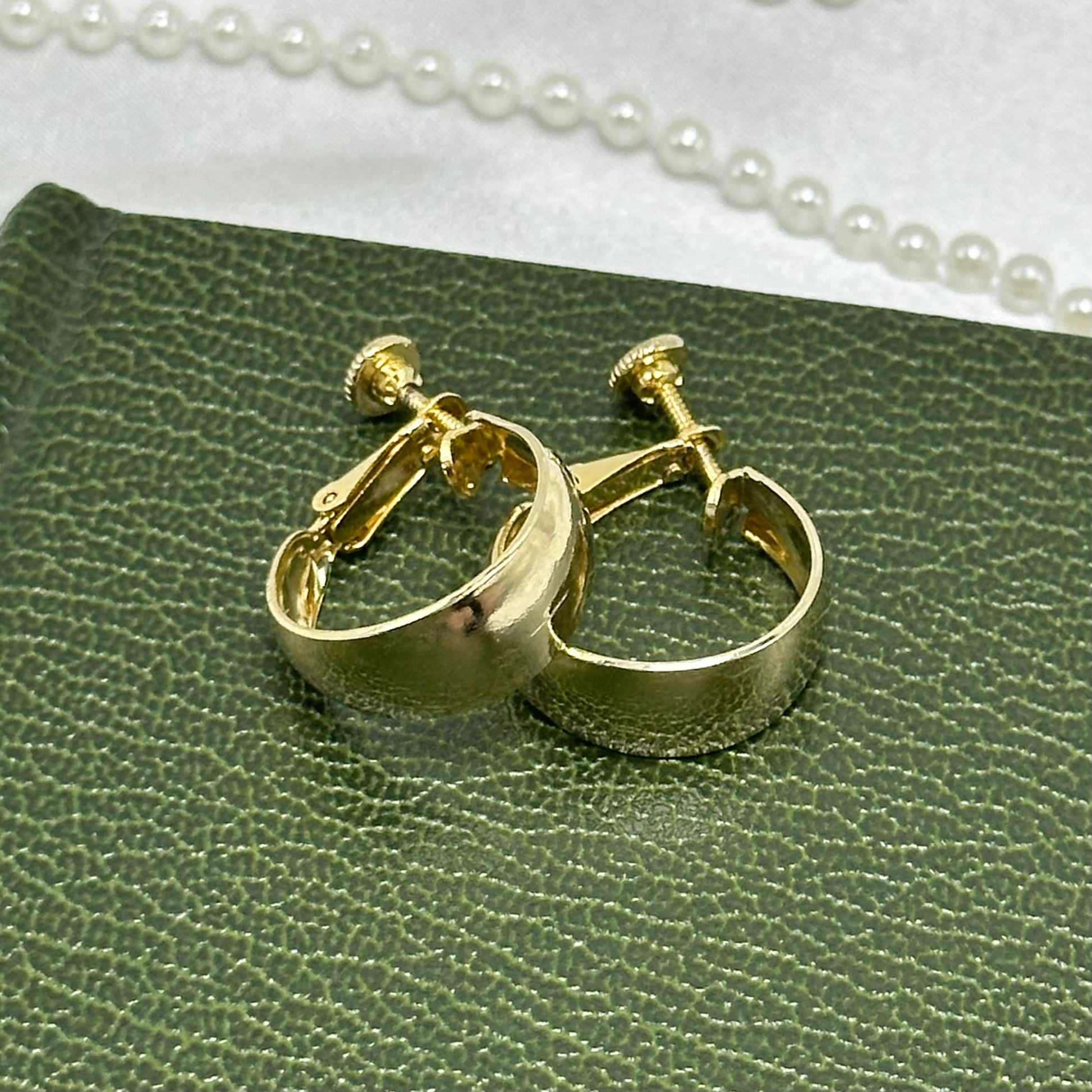 Gold Screw Back Hoop Earrings