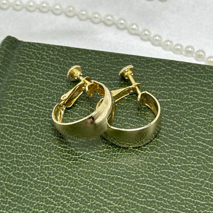 Gold Screw Back Hoop Earrings
