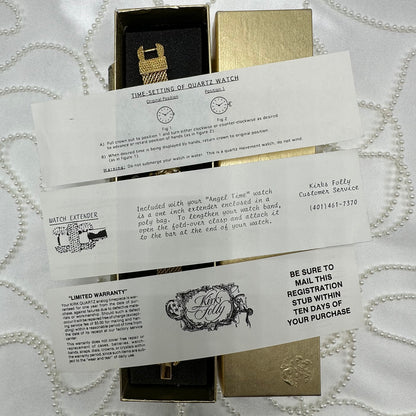 Rare Vintage Kirk's Folly "Angel Time" Gold Charm Watch