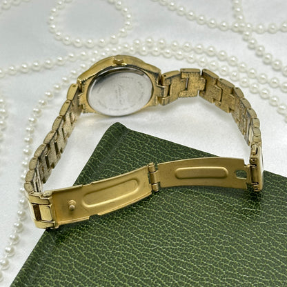 Gold Kenneth Cole Vintage Tank Watch with Mother of Pearl Dial