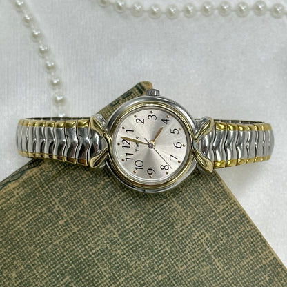 Classic Two-Tone Timex Watch with Round Dial
