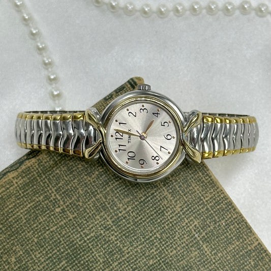 Classic Two-Tone Timex Watch with Round Dial