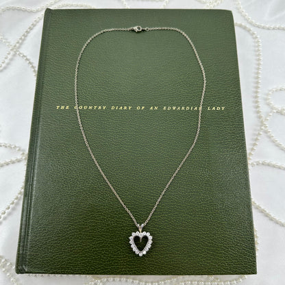 Silver Cubic Zirconia Heart Necklace