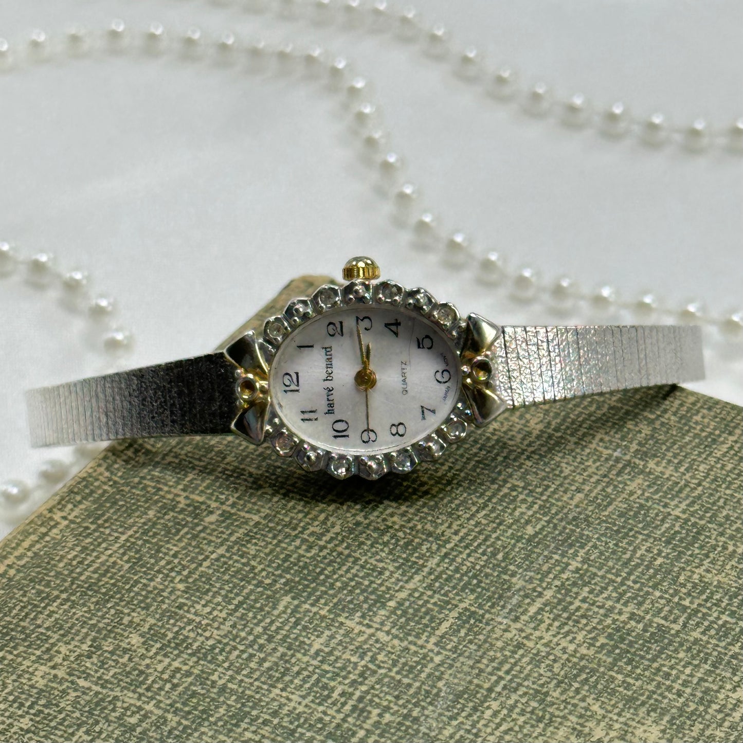 Two-Tone Diamanté Bow Watch