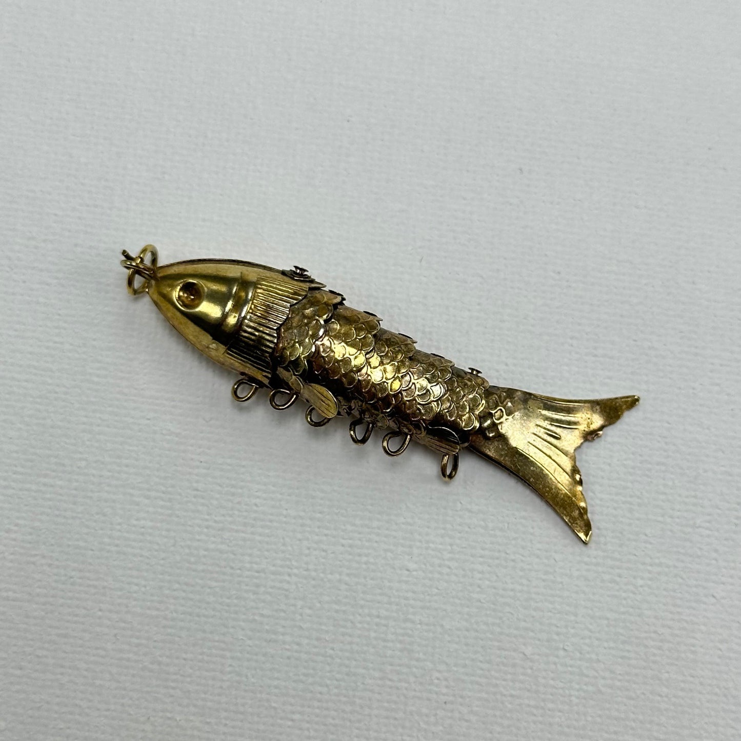 1970's Vintage Articulated Gold Fish Pendant