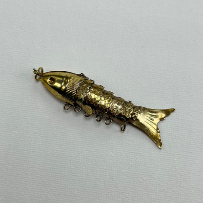 1970's Vintage Articulated Gold Fish Pendant