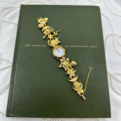 Rare AB Kirks Folly Gold Celestial Charm Watch