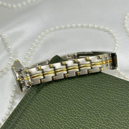 Vanity Fair Two-Tone Tank Watch with Date Display